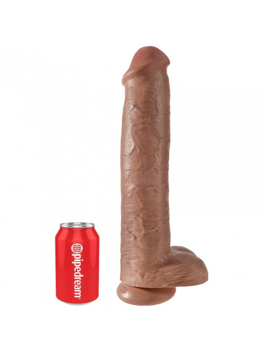 KING COCK - PENE REALISTICO CON SFERE 34.2 CM CARAMEL