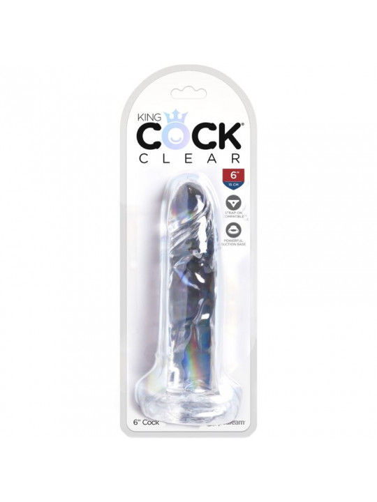 KING COCK - CLEAR PENE REALISTICO 15.5 CM TRASPARENTE