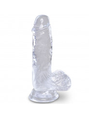 KING COCK - CLEAR PENE REALISTICO CON SFERE 10.1 CM TRASPARENTE