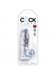 KING COCK - CLEAR PENE REALISTICO CON SFERE 10.1 CM TRASPARENTE