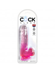 KING COCK - CLEAR PENE REALISTICO CON SFERE 13.5 CM ROSA