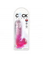 KING COCK - CLEAR PENE REALISTICO CON SFERE 13.5 CM ROSA