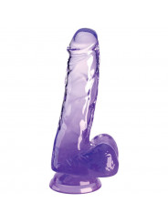 KING COCK - CLEAR PENE REALISTICO CON SFERE 13.5 CM VIOLA