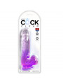 KING COCK - CLEAR PENE REALISTICO CON SFERE 13.5 CM VIOLA