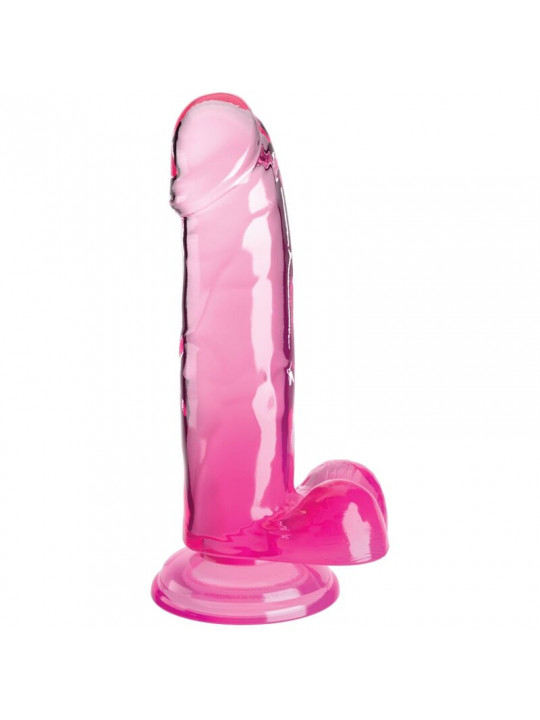 KING COCK - CLEAR PENE REALISTICO CON SFERE 15.2 CM ROSA