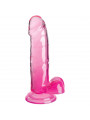 KING COCK - CLEAR PENE REALISTICO CON SFERE 15.2 CM ROSA