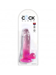 KING COCK - CLEAR PENE REALISTICO CON SFERE 15.2 CM ROSA