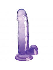 KING COCK - CLEAR PENE REALISTICO CON SFERE 15.2 CM VIOLA