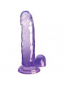 KING COCK - CLEAR PENE REALISTICO CON SFERE 15.2 CM VIOLA