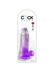 KING COCK - CLEAR PENE REALISTICO CON SFERE 15.2 CM VIOLA