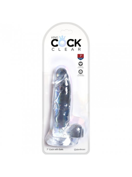 KING COCK - CLEAR PENE REALISTICO CON SFERE 15.2 CM TRASPARENTE