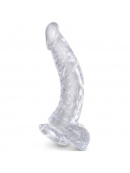 KING COCK - CLEAR PENE CURVO REALISTICO CON SFERE 16.5 CM TRASPARENTE