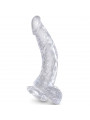 KING COCK - CLEAR PENE CURVO REALISTICO CON SFERE 16.5 CM TRASPARENTE