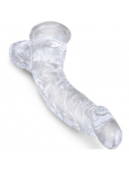 KING COCK - CLEAR PENE CURVO REALISTICO CON SFERE 16.5 CM TRASPARENTE