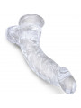 KING COCK - CLEAR PENE CURVO REALISTICO CON SFERE 16.5 CM TRASPARENTE