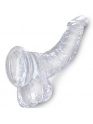 KING COCK - CLEAR PENE CURVO REALISTICO CON SFERE 16.5 CM TRASPARENTE