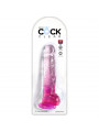 KING COCK - CLEAR PENE REALISTICO CON SFERE 16.5 CM ROSA