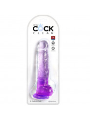 KING COCK - CLEAR PENE REALISTICO CON SFERE 16.5 CM VIOLA