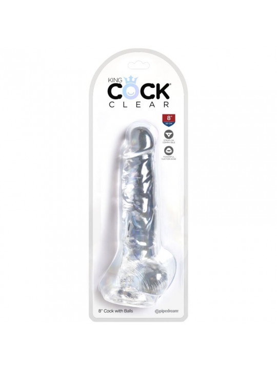 KING COCK - CLEAR PENE REALISTICO CON SFERE 16.5 CM TRASPARENTE