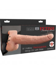 FETISH FANTASY SERIES - IMBRACATURA REGOLABILE PENE REALISTICO CON SFERE RICARICABILI E VIBRATORE 23 CM