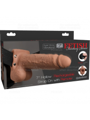 FETISH FANTASY SERIES - IMBRACATURA REGOLABILE PENE REALISTICO CON SFERE RICARICABILI E VIBRATORE 17,8 CM