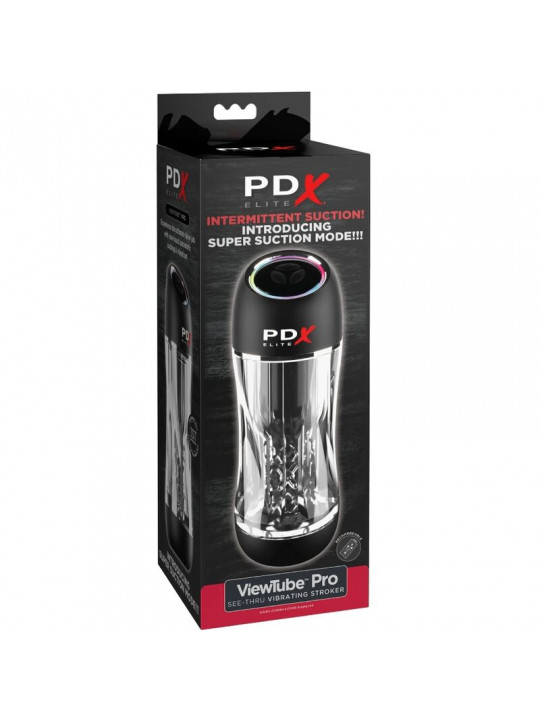 PDX ELITE - VIBRATORE STROKER VIEWTUBE PRO TRASPARENTE