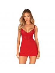 OBSESSIVE - INGRIDIA CHEMISE & TANGA ROSSO XS/S