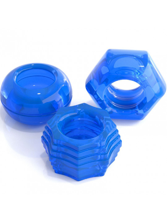 CLASSIX - SET DI 3 ANELLI PER PENE BLU