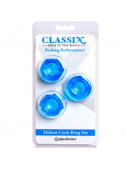 CLASSIX - SET DI 3 ANELLI PER PENE BLU