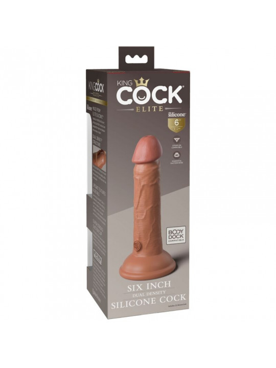 KING COCK - ELITE DILDO REALISTICO IN SILICONE 15.2 CM CARAMEL