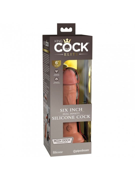 KING COCK - ELITE DILDO REALISTICO IN SILICONE 15.2 CM CARAMEL