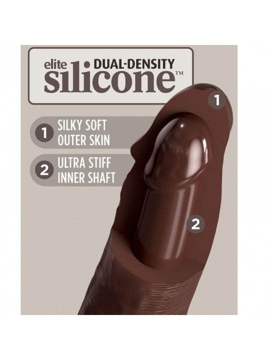 KING COCK - ELITE DILDO REALISTICO IN SILICONE 17.8 CM MARRONE