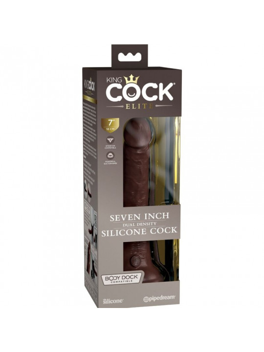 KING COCK - ELITE DILDO REALISTICO IN SILICONE 17.8 CM MARRONE