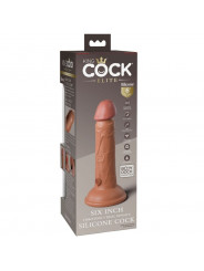 KING COCK - ELITE DILDO REALISTICO VIBRANTE E SILICONE 15.2 CM CARAMEL