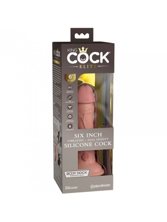 KING COCK - ELITE DILDO REALISTICO VIBRANTE E SILICONE 15.2 CM