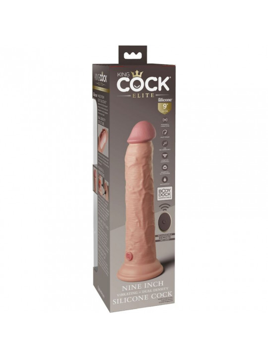 KING COCK - ELITE VIBRATORE DILDO REALISTICO E TELECOMANDO IN SILICONE 23 CM