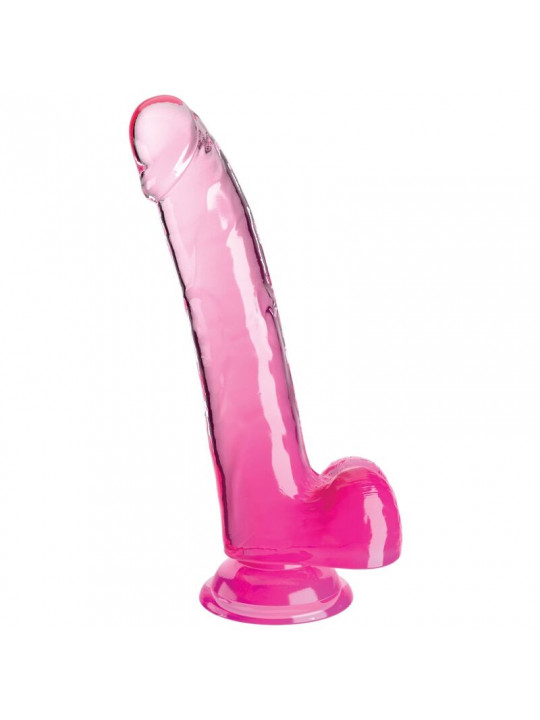 KING COCK - CLEAR DILDO CON TESTICOLI 20.3 CM ROSA