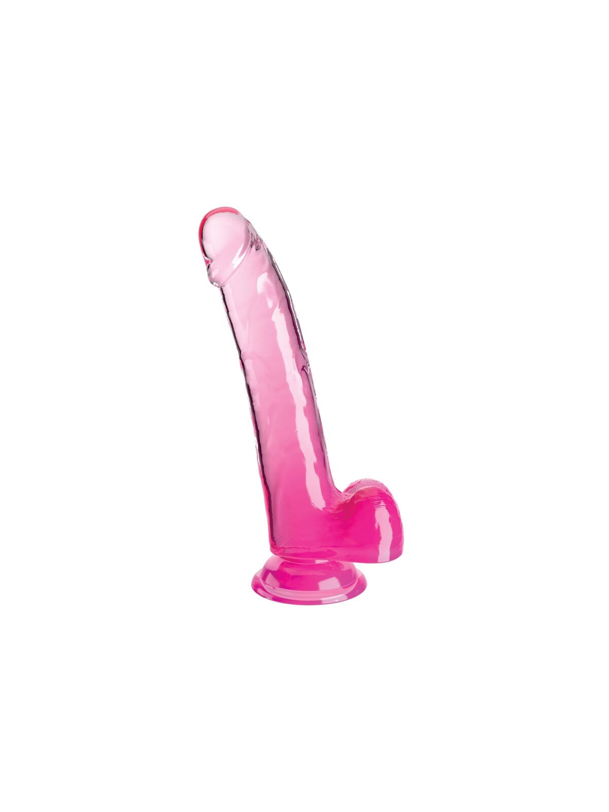 KING COCK - CLEAR DILDO CON TESTICOLI 20.3 CM ROSA