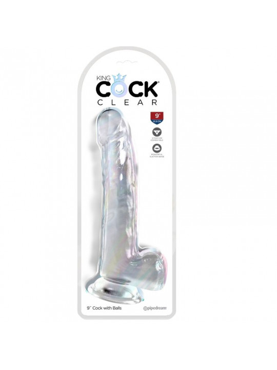 KING COCK - CLEAR DILDO CON TESTICOLI 20.3 CM TRASPARENTE