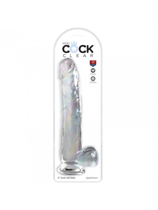 KING COCK - CLEAR DILDO CON TESTICOLI 24.8 CM TRASPARENTE