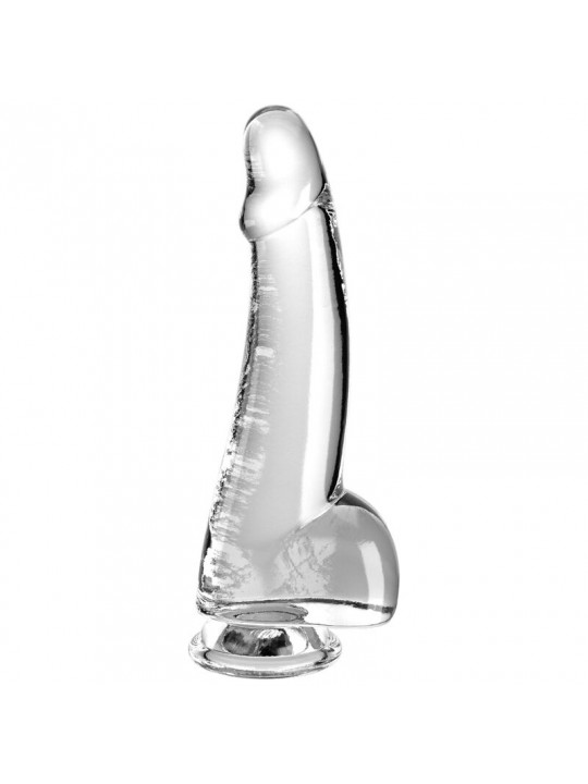 KING COCK - CLEAR DILDO CON TESTICOLI 15.2 CM TRASPARENTE