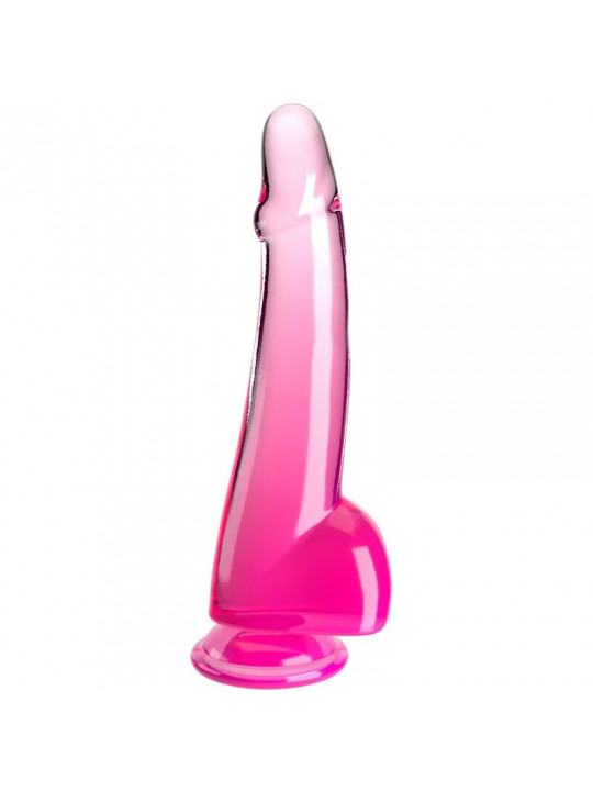 KING COCK - CLEAR DILDO CON TESTICOLI 19 CM ROSA