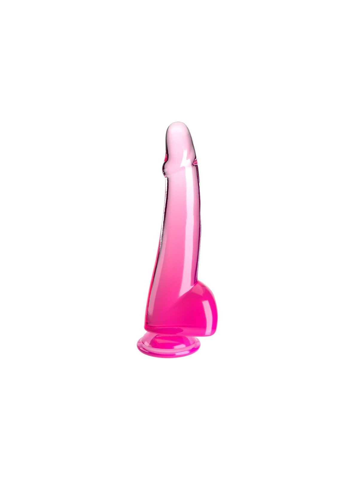 KING COCK - CLEAR DILDO CON TESTICOLI 19 CM ROSA