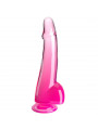 KING COCK - CLEAR DILDO CON TESTICOLI 19 CM ROSA