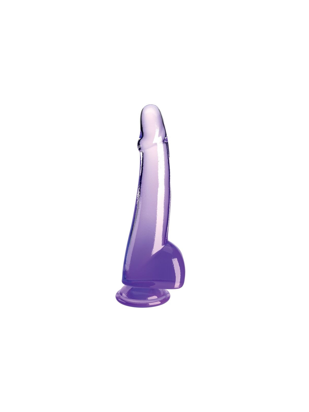 KING COCK - CLEAR DILDO CON TESTICOLI 19 CM VIOLA