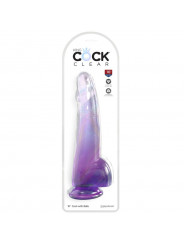 KING COCK - CLEAR DILDO CON TESTICOLI 19 CM VIOLA