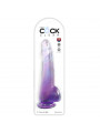 KING COCK - CLEAR DILDO CON TESTICOLI 19 CM VIOLA