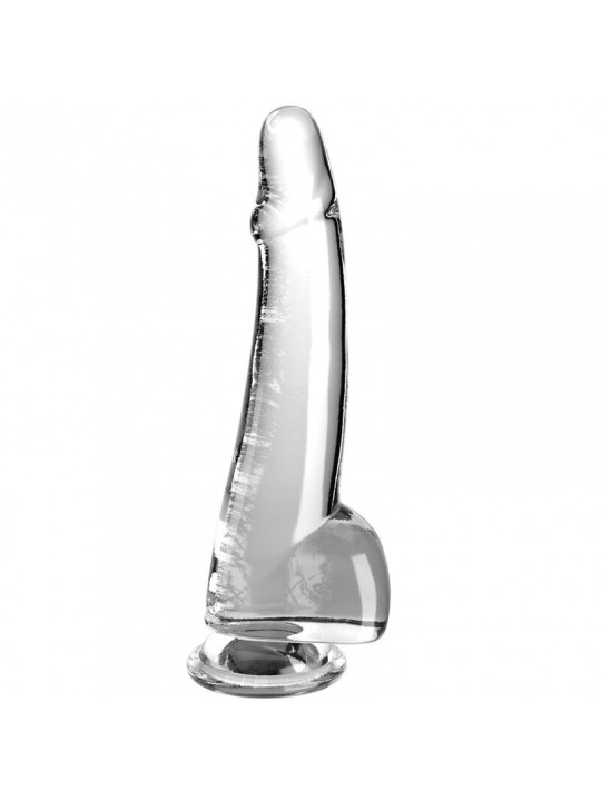 KING COCK - CLEAR DILDO CON TESTICOLI 19 CM TRASPARENTE