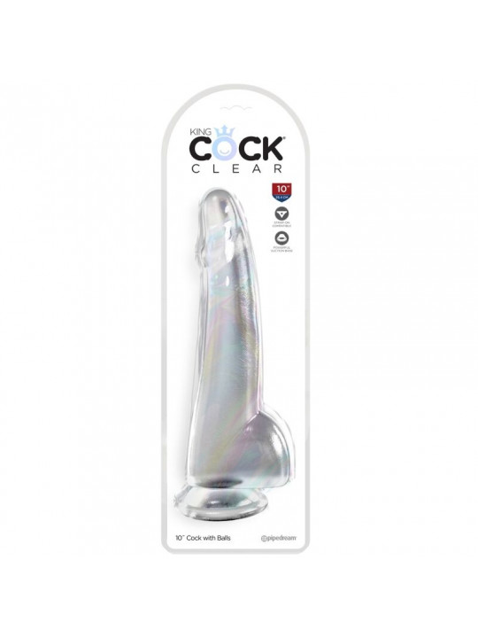 KING COCK - CLEAR DILDO CON TESTICOLI 19 CM TRASPARENTE