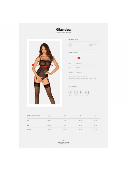 OBSESSIVE - GLANDEZ TEDDY CROTCHLESS XS/S